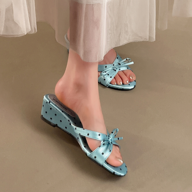 ボウスリッパ ウェッジソール レディースサンダル ハイヒール - Summer Clothing Fabric のレビューと価格