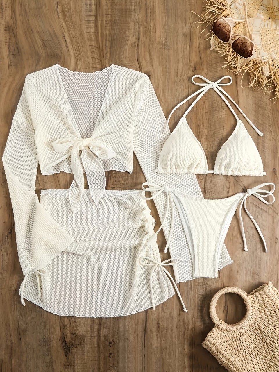 4ピース ホルタービキニセット 2026 メッシュカバーアッ - Swim Cover Up Mesh のレビューと価格