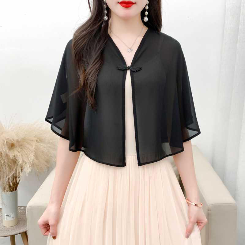 春シフォンショートアウター日焼け止めショール女性太陽服夏の日 - Summer Clothing Wear のレビューと価格