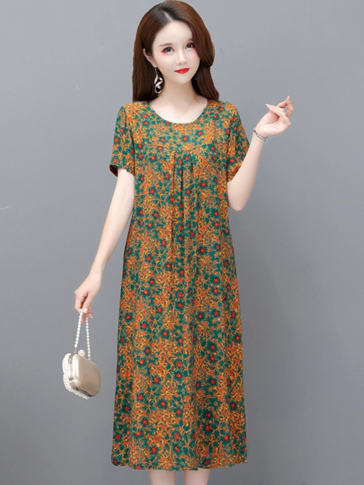 プラスサイズ 夏の新作 ゆったりワンピース 花柄 体型カバー - Summer Clothing Over 60 のレビューと価格