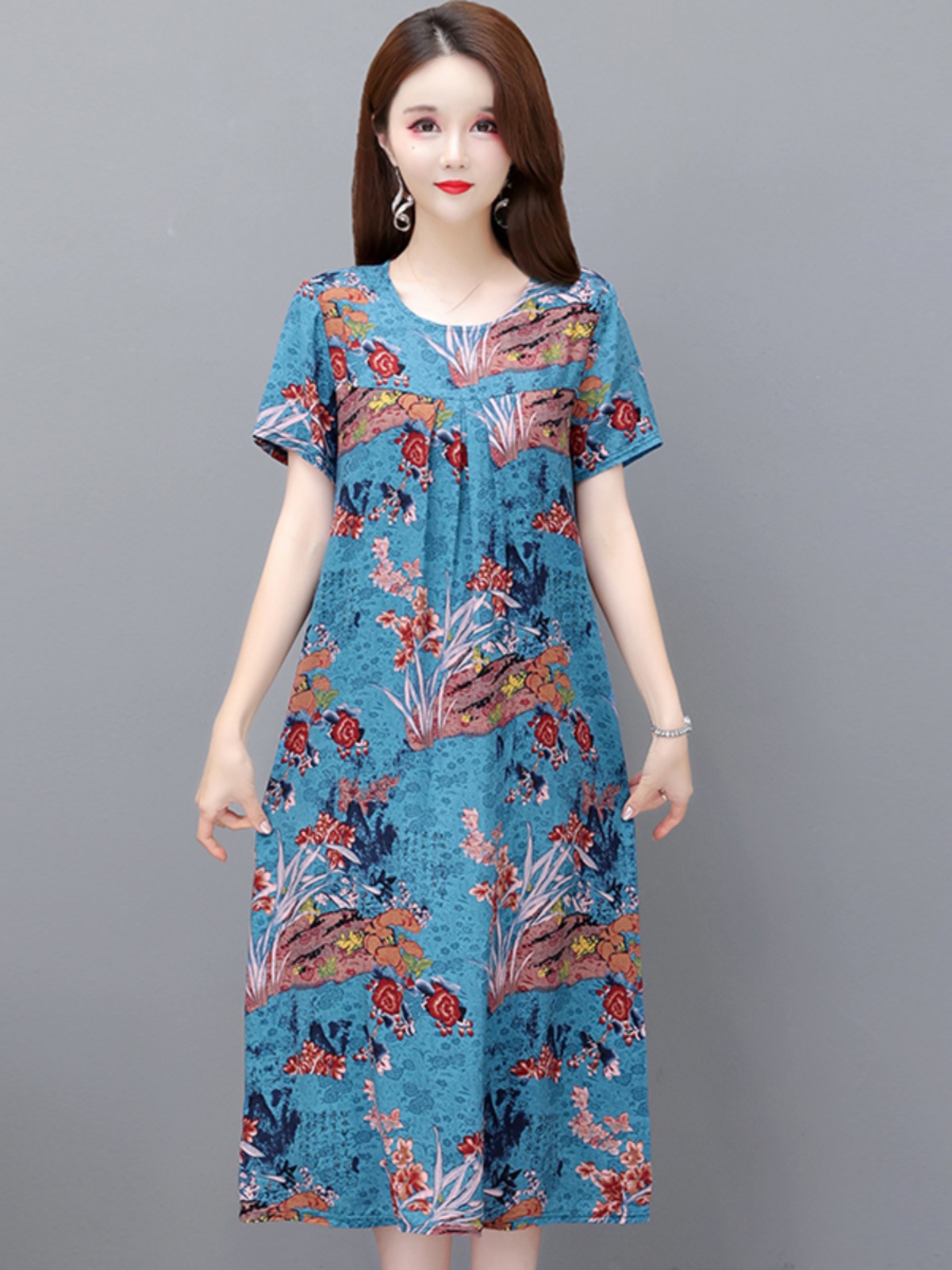 プラスサイズ 夏の新作 ゆったりワンピース 花柄 体型カバー - Summer Clothing Over 60 のレビューと価格