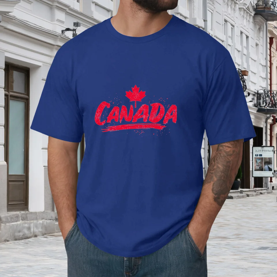 ファッションカエデの葉カナダ国旗メンズ Tシャツ夏カジュアル - Summer Clothing Canada のレビューと価格