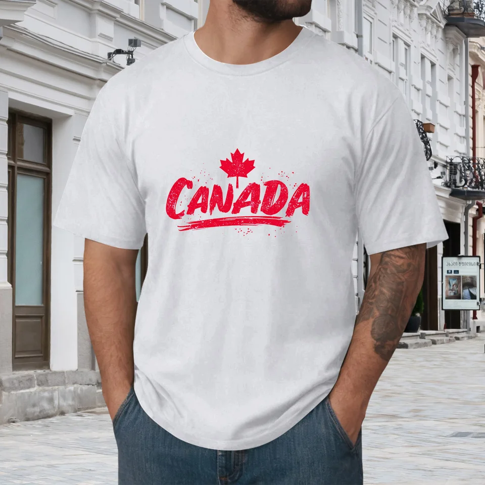 ファッションカエデの葉カナダ国旗メンズ Tシャツ夏カジュアル - Summer Clothing Canada のレビューと価格