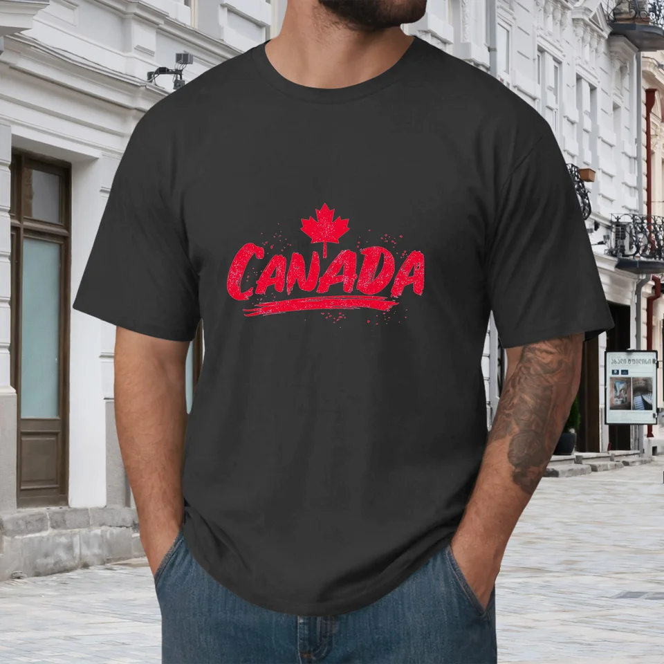 ファッションカエデの葉カナダ国旗メンズ Tシャツ夏カジュアル - Summer Clothing Canada のレビューと価格