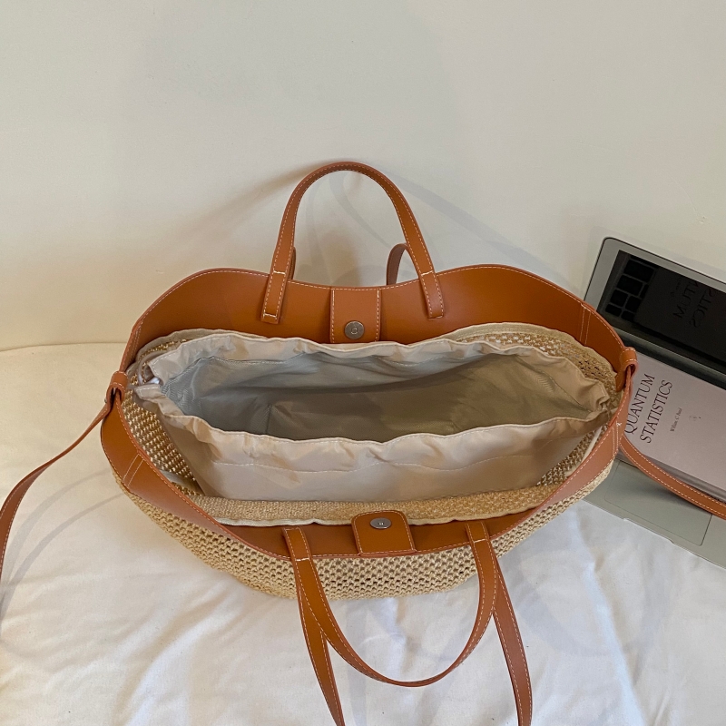 Vsperブランドのストローニットビッグトートバッグ、女性用 - Beach Bag Straw のレビューと価格