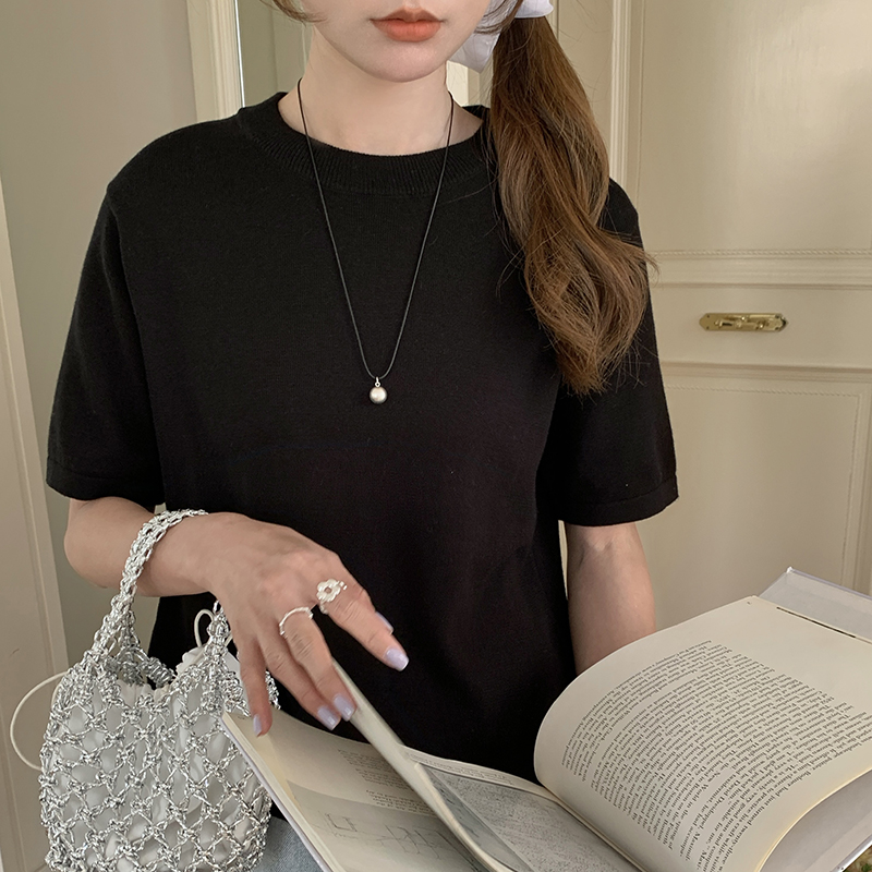春夏 レディース コットンセーター 丸首 半袖 ジャンパー  - Summer Jumper Clothing のレビューと価格
