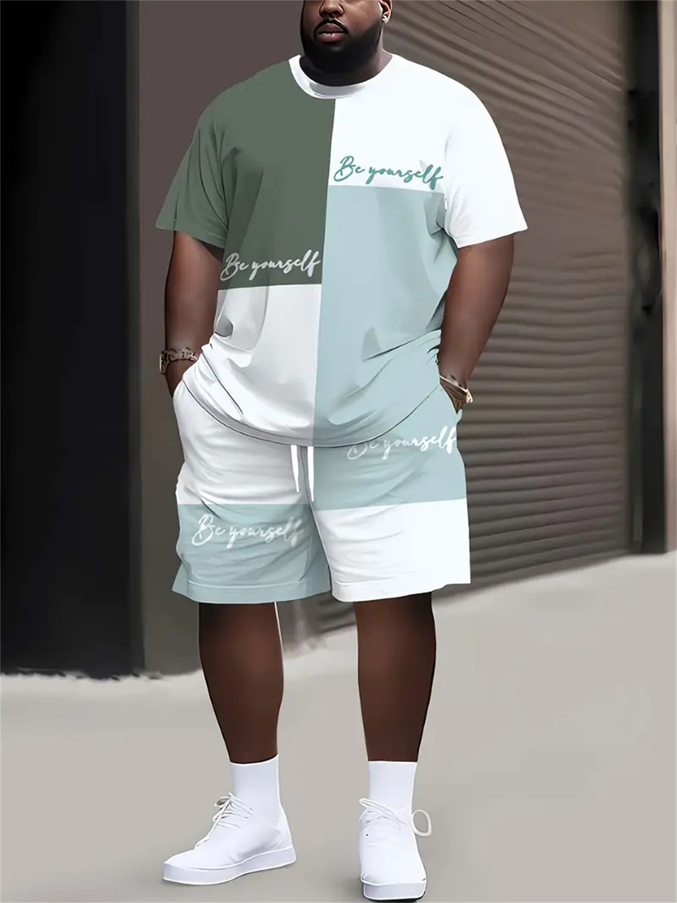 夏用大きいサイズメンズ服3Dプリント半袖トップス＆ショーツ2 - Summer Clothing Guys のレビューと価格