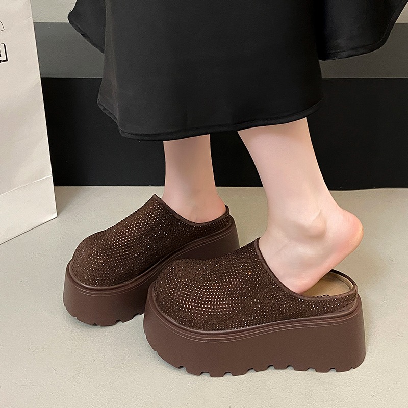 ミュール女性の靴ウェッジカジュアルスリッパカバーつま先スライ - Summer Clothing Fabric のレビューと価格
