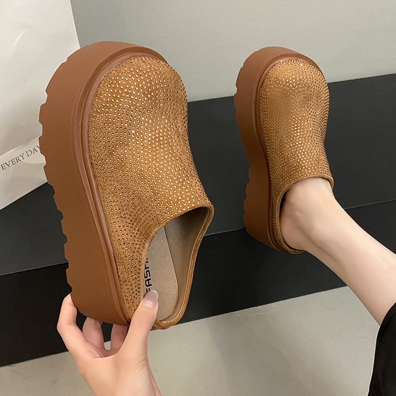 ミュール女性の靴ウェッジカジュアルスリッパカバーつま先スライ - Summer Clothing Fabric のレビューと価格