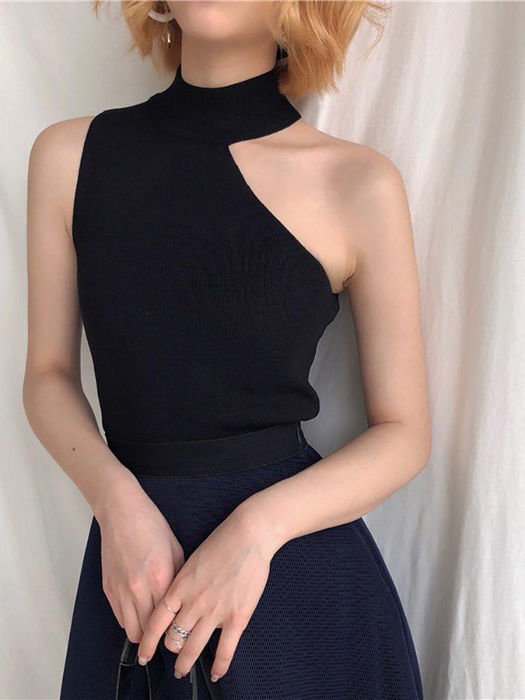 女性のニットセーター,裸の肩のセーター,ノースリーブ,タート - Summer Jumper Clothing のレビューと価格