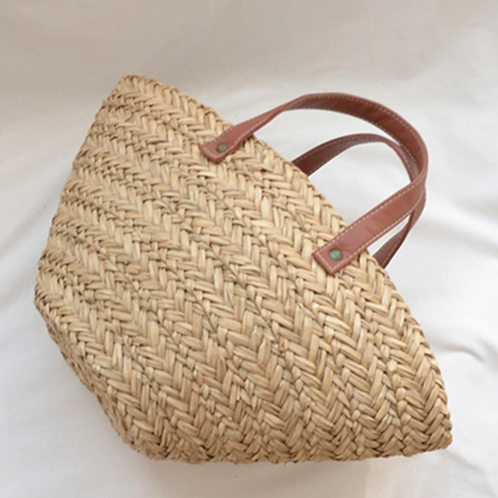 ボヘミアン麦わら帽子の女性用籐バッグ,デザイナーの織りバッグ - Beach Bag Straw のレビューと価格