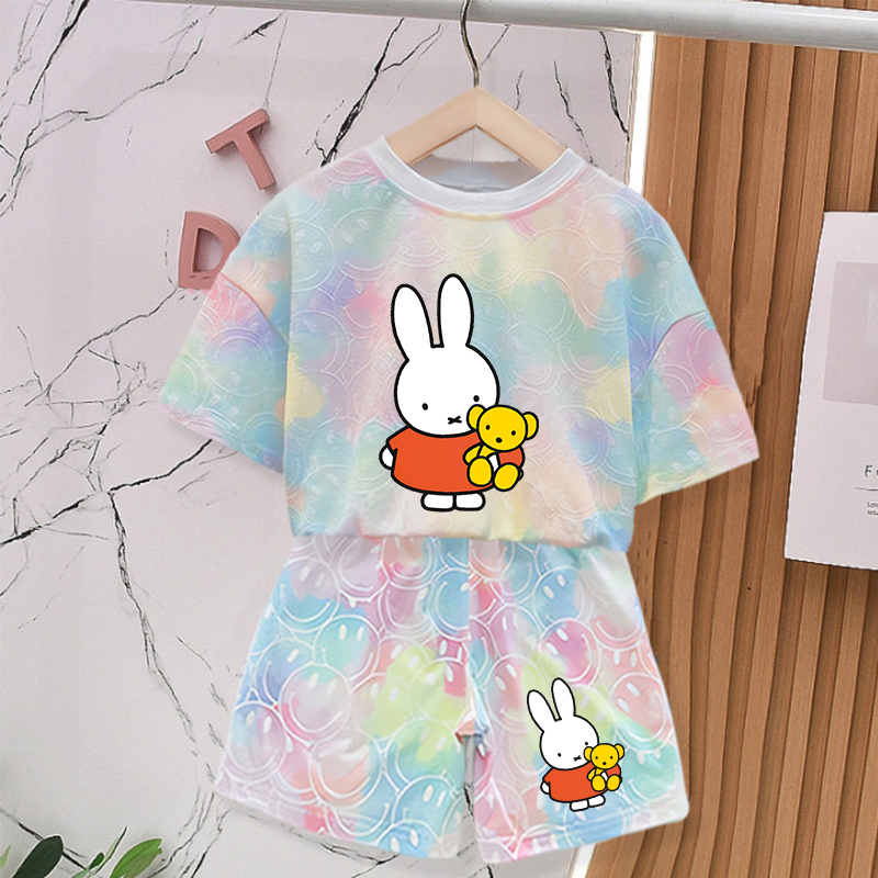 ミッフィーウサギの夏服セット女の赤ちゃん服かわいいプリントタ - Summer Clothing Baby Girl のレビューと価格