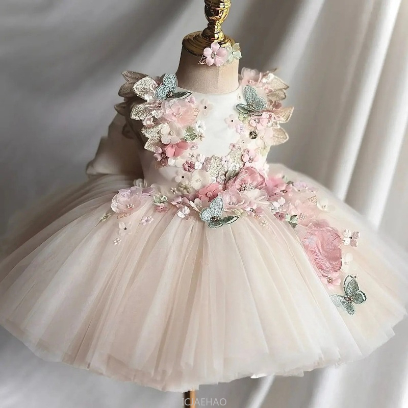 結婚式のドレス夏子供女の子最初の誕生日花柄プリンセスガウン衣 - Summer Clothing Baby Girl のレビューと価格