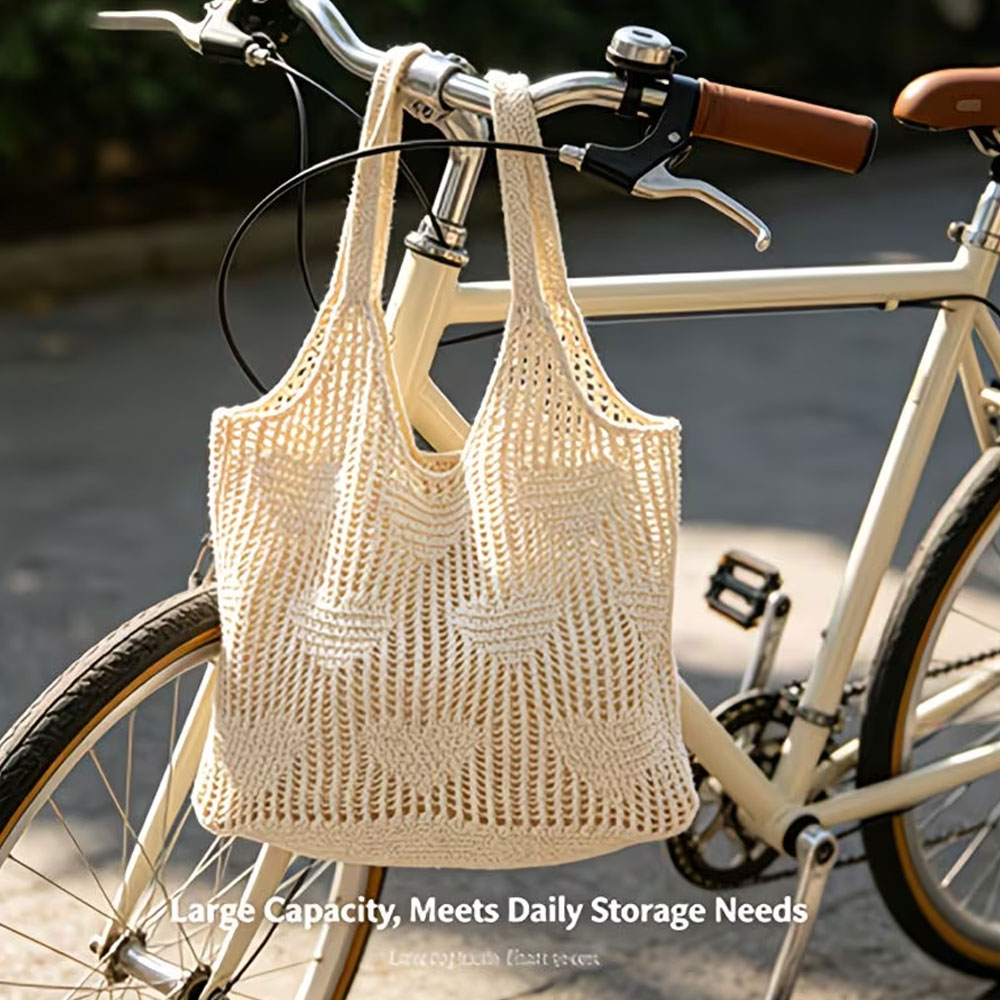 女性用手編みストローハンドバッグ - 大容量ビーチショルダー - Beach Bag Straw のレビューと価格